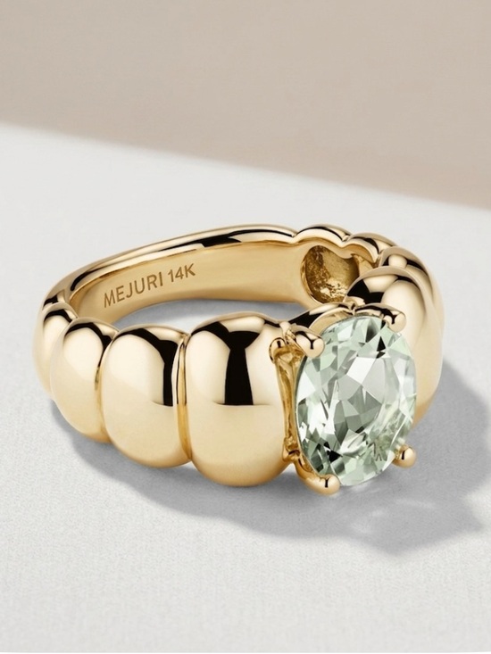 Mejuri Jewelry - Mejuri 14k Gold Puffy Charlotte Gemstone Ring
Prasiolite